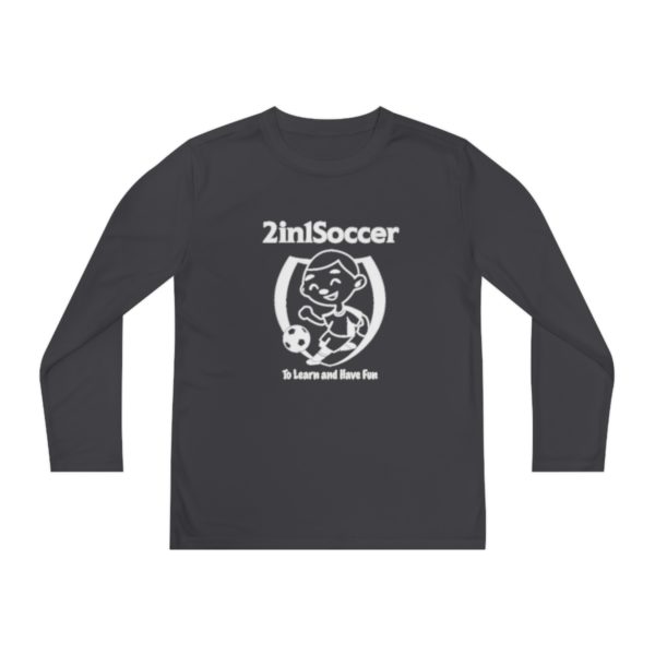 Youth Long Sleeve Competitor Tee white logo - Image 13
