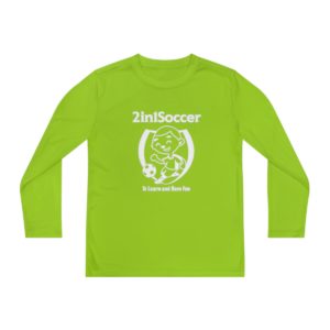 Youth Long Sleeve Competitor Tee white logo