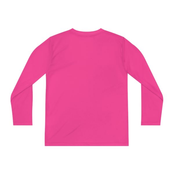 Youth Long Sleeve Competitor Tee white logo - Image 54