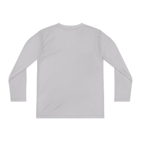 Youth Long Sleeve Competitor Tee white logo - Image 6